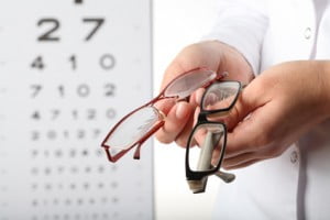 Optometrist with glasses